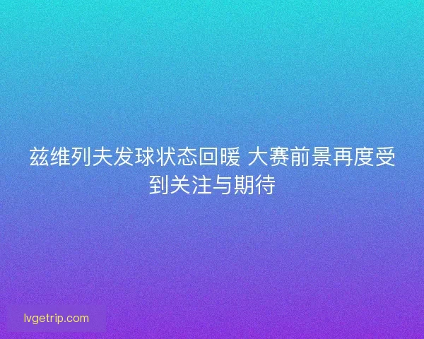 兹维列夫发球状态回暖 大赛前景再度受到关注与期待